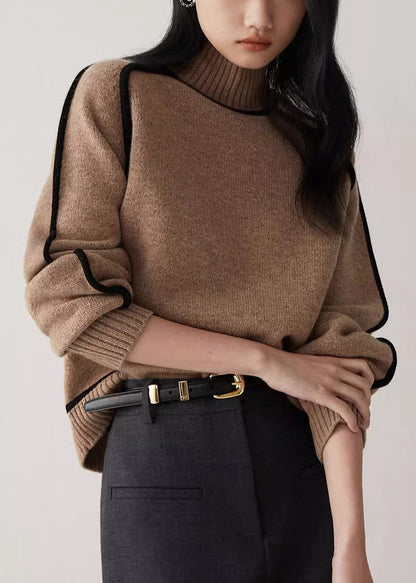 Coffee Original Design Knit Sweaters Turtleneck Spring YW035