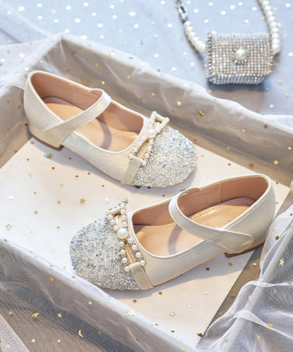 Flat Zircon Shoes Girls Apricot Feet Comfy Buckle Strap