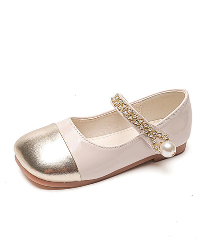 Feet Shoes Beige Kids Faux Girls Buckle Comfy Flat Leather Strap