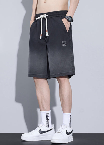 Cool Blue Gradient Color Pockets Denim Men Shorts Summer YL015