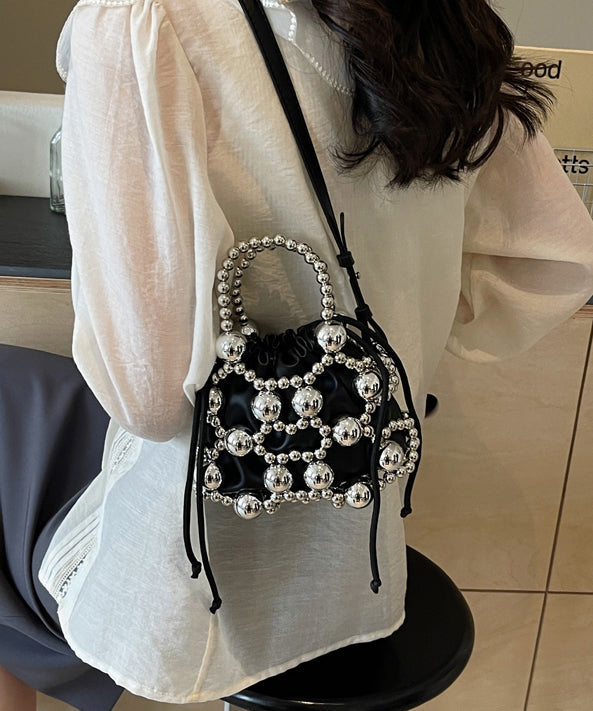 Cool Spicy Girl Silver Beaded Messenger Bag Women 2024 New II033