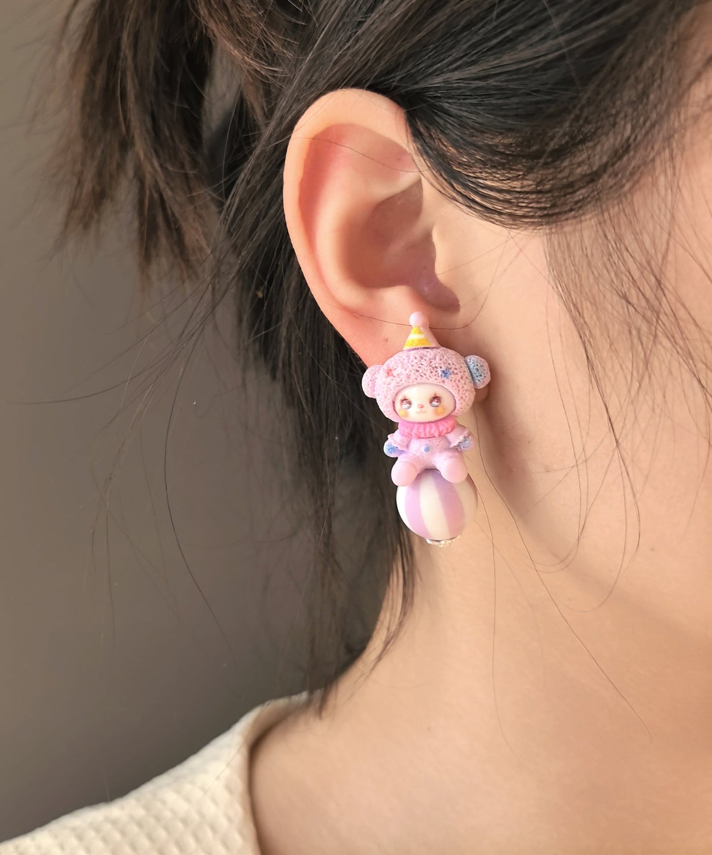 Earrings Cartoon Doll Stud Alloy Asymmetrical Cute