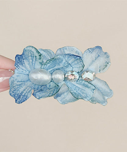 Alloy Pearl Floral Blue Hairpin Zircon Cute