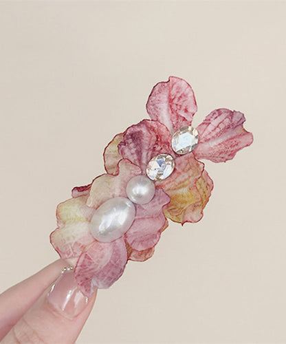 Alloy Pearl Floral Blue Hairpin Zircon Cute