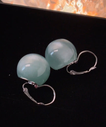 Silver Ball Drop Sterling Earrings Cute Blue