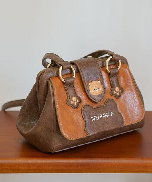 Durable CrossBody Faux Brown Leather Bag Cute