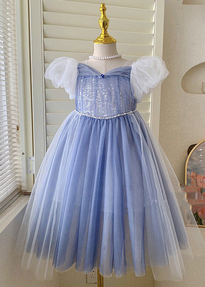 Cute Green Butterfly Tulle Kids Long Dresses Short Sleeve YE002