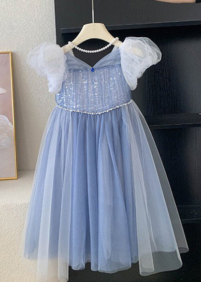 Cute Green Butterfly Tulle Kids Long Dresses Short Sleeve YE002
