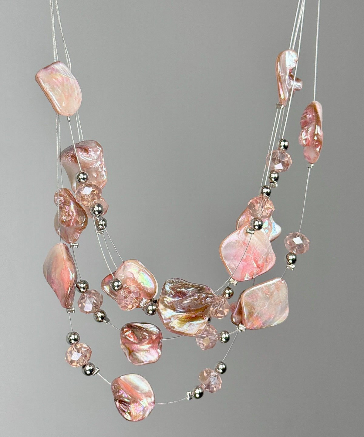 Layered Alloy Pendant Shell Cute Pink Necklace