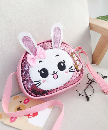 Cute Pink Cartoon Faux Leather Sequins Kids Messenger Bag IU007