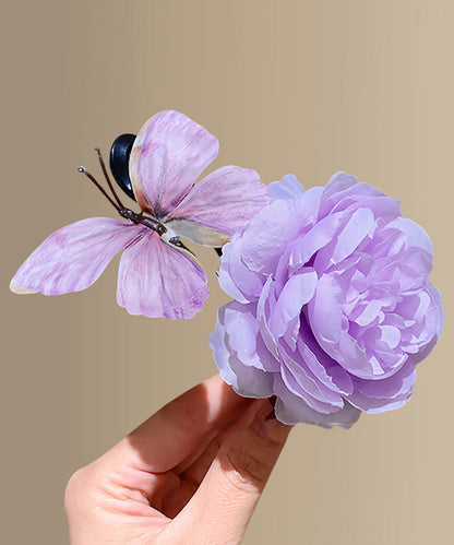 Floral Butterfly Cloth Pink Hairpin Cute