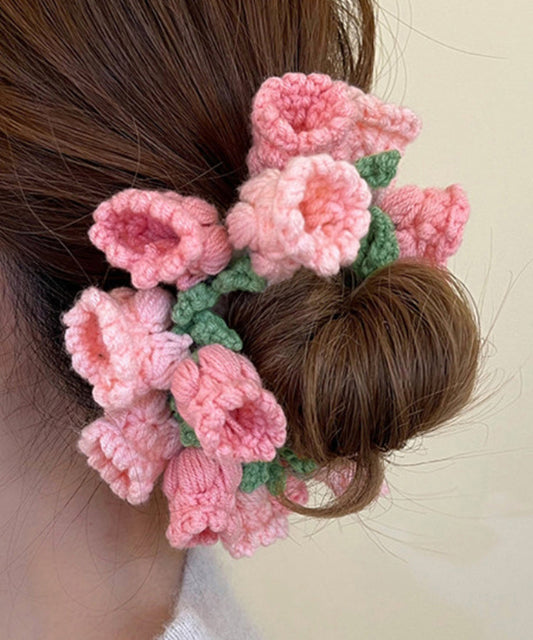 Cute Pink Knitted Cotton Thread Lily Of The Valley Hair Band YD045