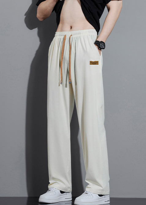 Oversized Cotton Spring Cute Trousers Mens Pants White