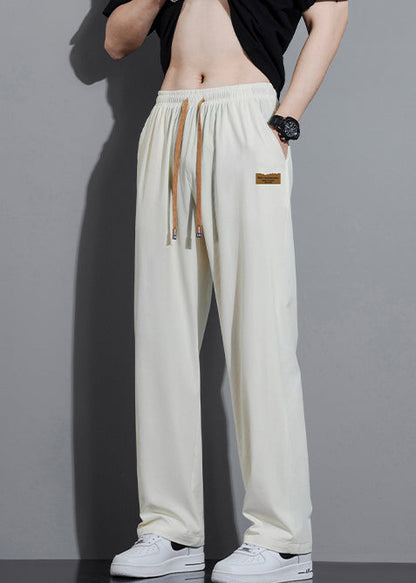 Oversized Cotton Spring Cute Trousers Mens Pants White