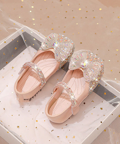 Shoes Zircon Kids Strap DIY Buckle Beige Flat