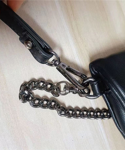 Sac à main en similicuir avec chaîne à rivets noirs DIY UU1091