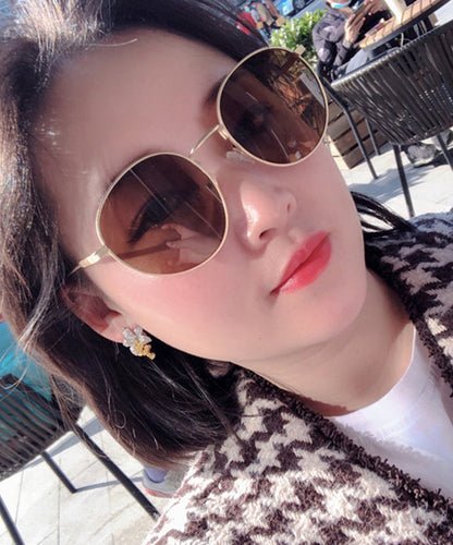 DIY Floral Stud Zircon Earrings Crystal Colorblock Alloy