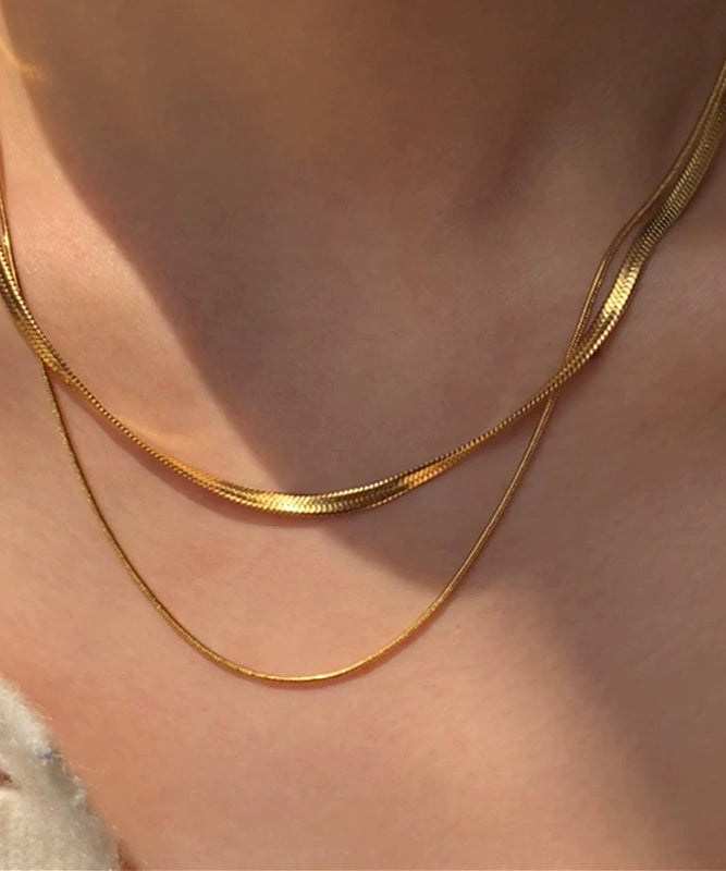 DIY Gold Sterling Silver Bilayer Necklace PO078