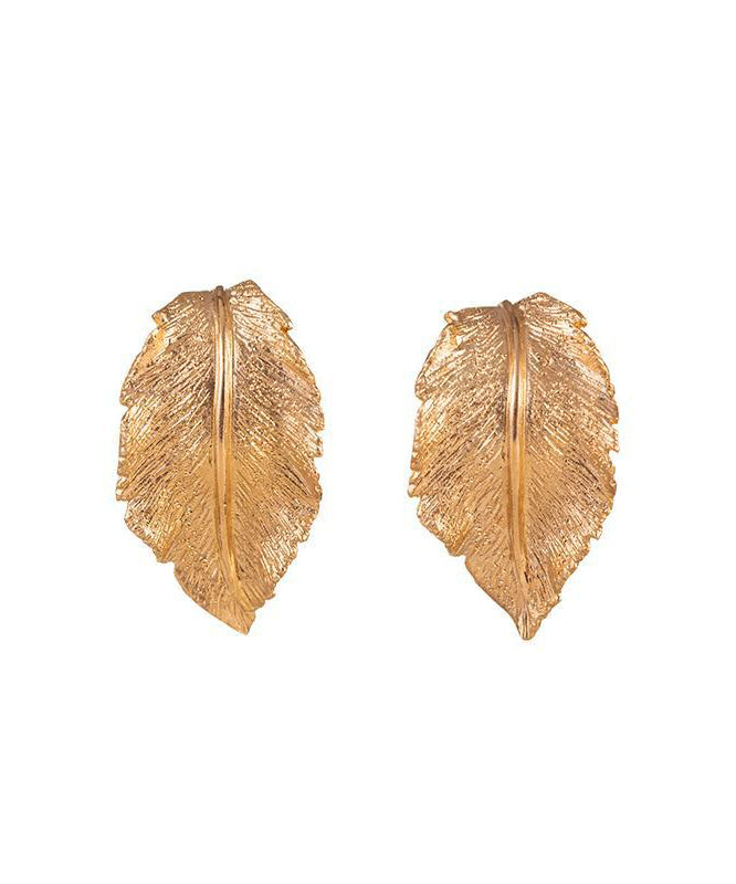 DIY Earrings Leaf Hoop Overgild Sterling Silver Gold