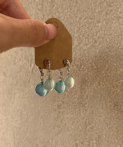 Light Earrings Ball Blue Sterling DIY Drop Silver