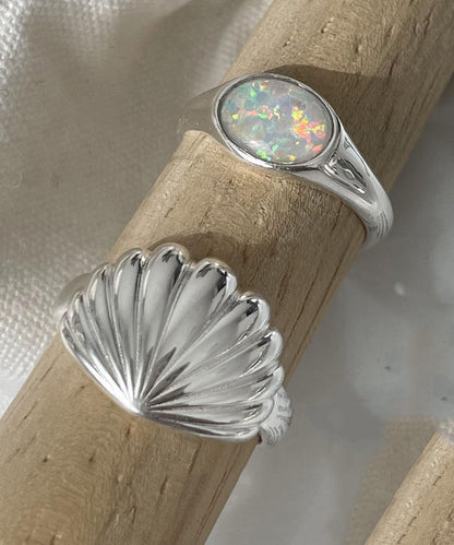 Silk Shell Two-Piece Sterling DIY Silver Rings Set