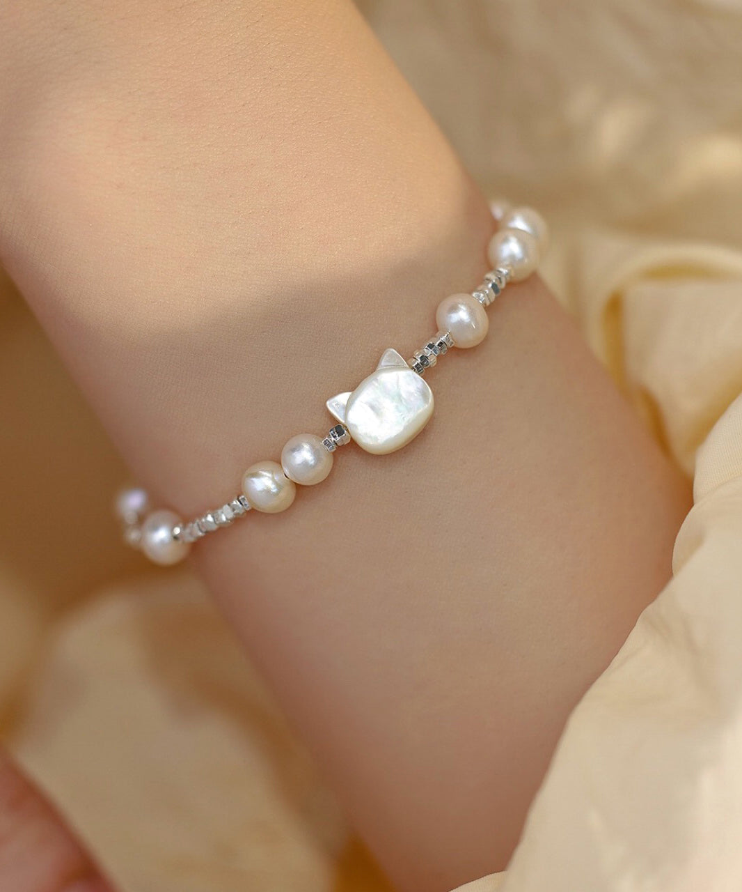 Crushed Pearl Little Sterling DIY Cats Silver White