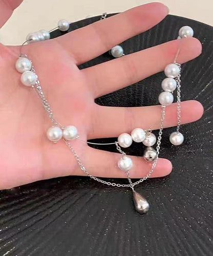 Silver Princess Pearl Water Silk Drop Sterling Tassel Dinner