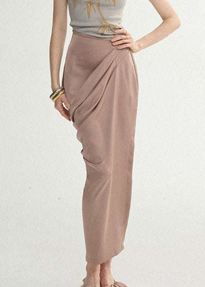 Side Lotus Skirts Open Summer Silk Root Wrinkled Starch Elegant