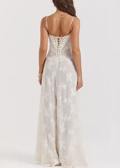 Lace Pink Sleeveless Elegant Up Spaghetti Strap Dress