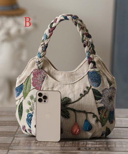 Handmade Canvas Style Bag Woven Ethnic Tote