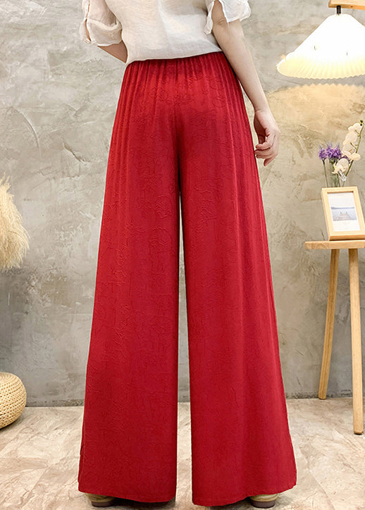 Pantalon large brodé taille haute de style ethnique pour l'été GEM581