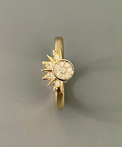 Zircon And Rings Alloy Open Fashion Set Two-Piece Moon Sun