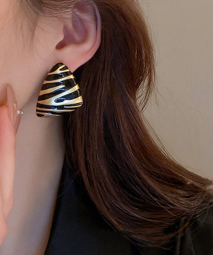 Triangl Fashion Copper Earrings Alloy Black Stud