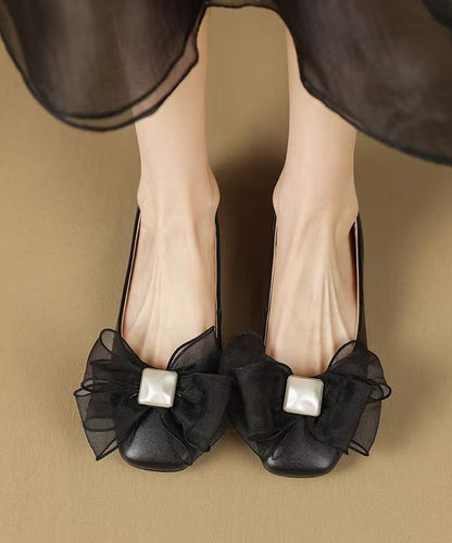 Flat Women Splicing Fashion Black For Shoes Bow