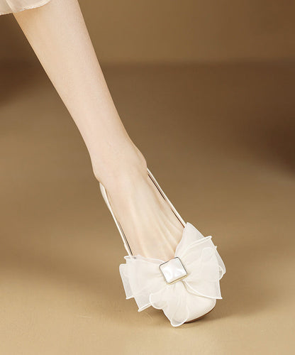 Fashion Shoes Splicing Bow For Black Flat Women