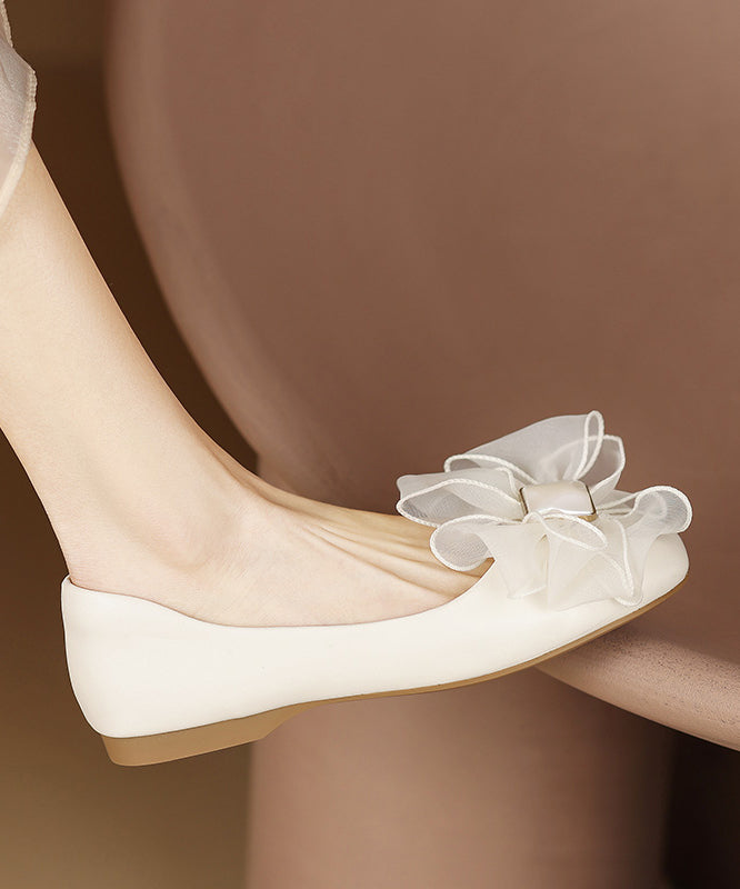 Fashion Shoes Splicing Bow For Black Flat Women