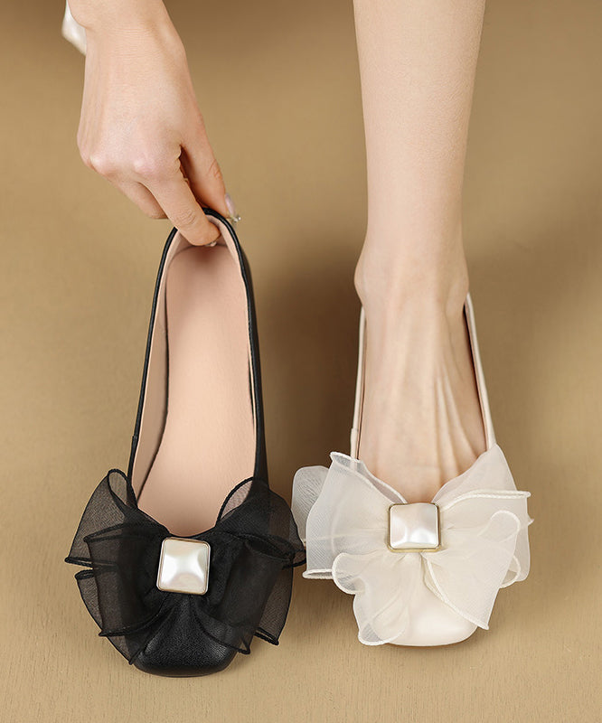 Flat Women Splicing Fashion Black For Shoes Bow