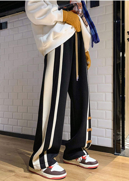 Fashion Pants Black Cotton Spring Men Patchwork Oversized