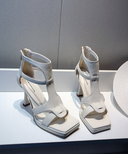 Toe Sandals Black Out Fashion High Heel Hollow Splicing Peep