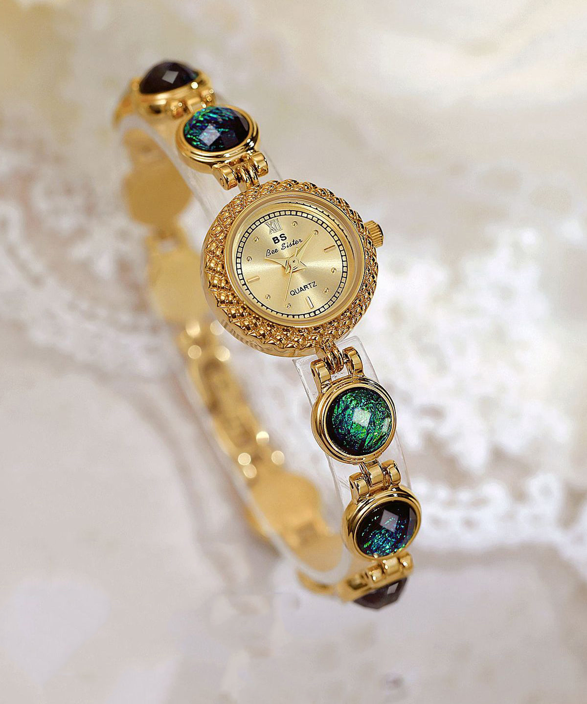 Crystal Metal Hardlex Movement Fashion Quartz Blue Watches