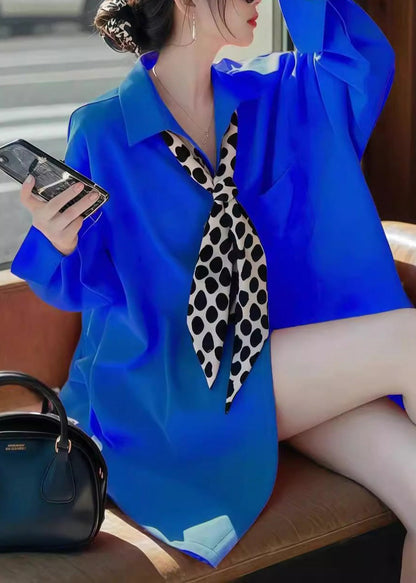 Collar Peter Blue Shirt Fashion Spring Pan Solid