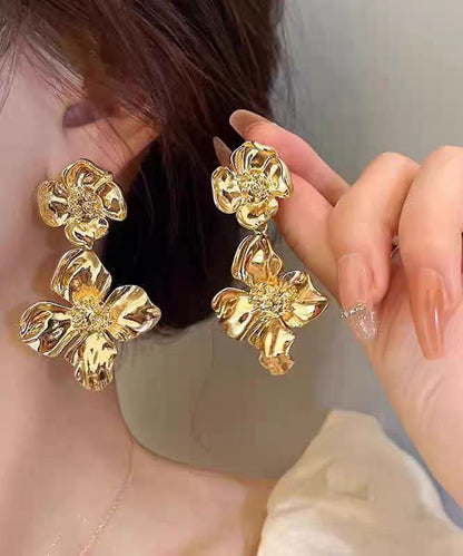 Stud Ancient Fashion Earrings Floral Gold