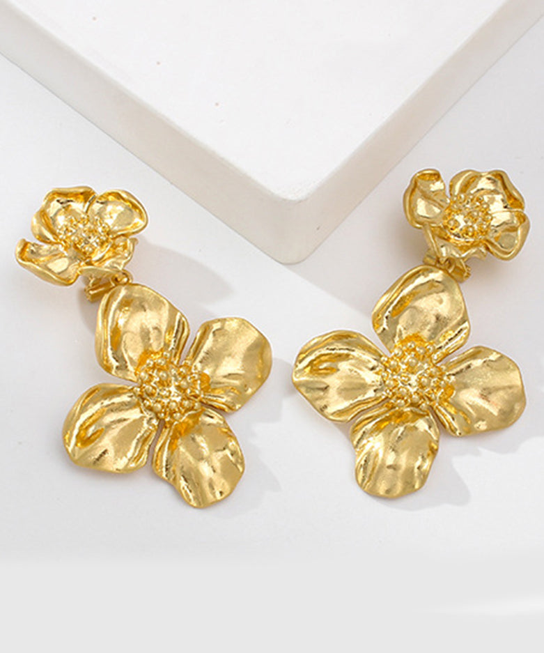 Stud Ancient Fashion Earrings Floral Gold