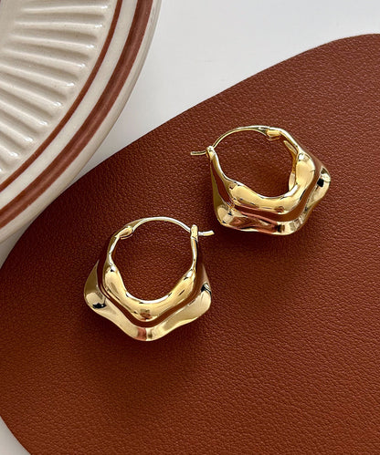 Overgild Gold Earrings Copper Fashion Hoop