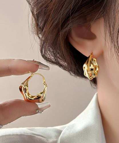 Overgild Gold Earrings Copper Fashion Hoop