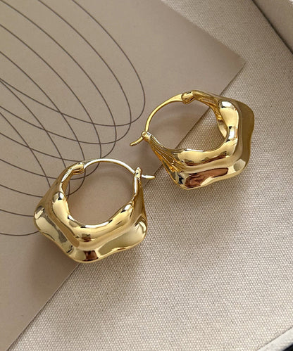 Overgild Gold Earrings Copper Fashion Hoop