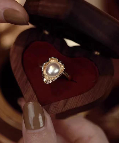 Overgild Gold Fashion Rings Copper Pearl