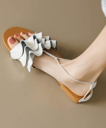 Peep Flat Fashion Sandals Toe Gold Wrinkled Splicing