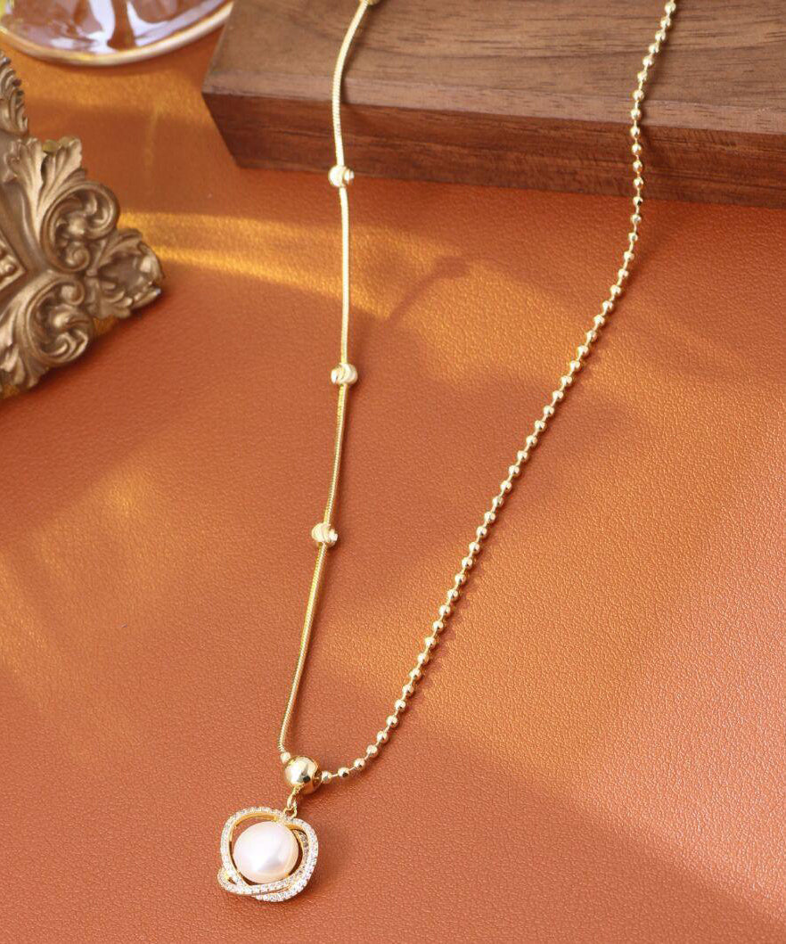 Silver Fashion Overgild Zircon Pendant Pearl Sterling Gold