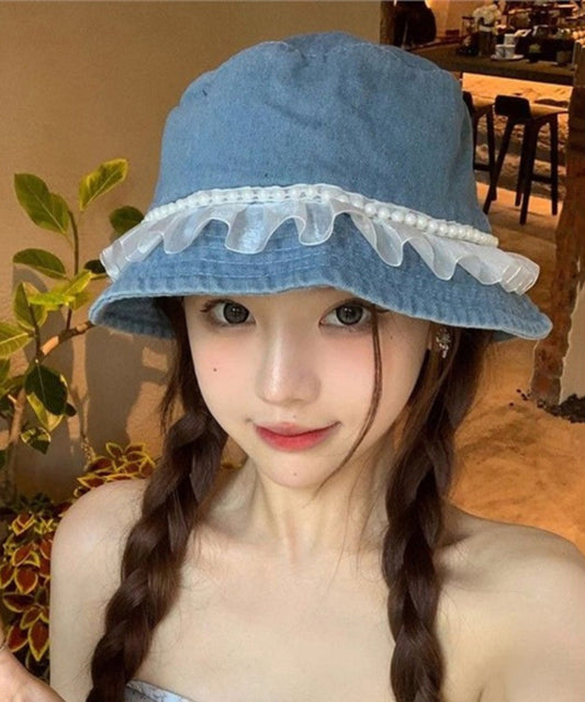 Hat Lace Versatile Bead Fashion Denim Fisherman Nail